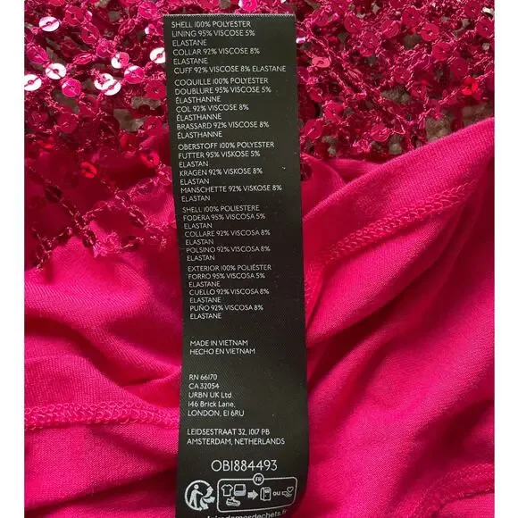 Raspberry Sequin Pilcro Anthropoloie Top XXS - Picture 6 of 10